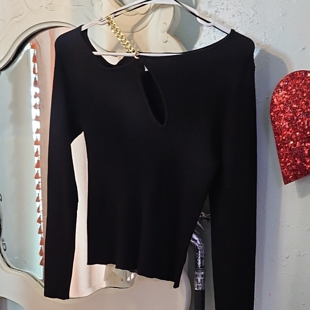 Olive & Oak Black Ribbed Top